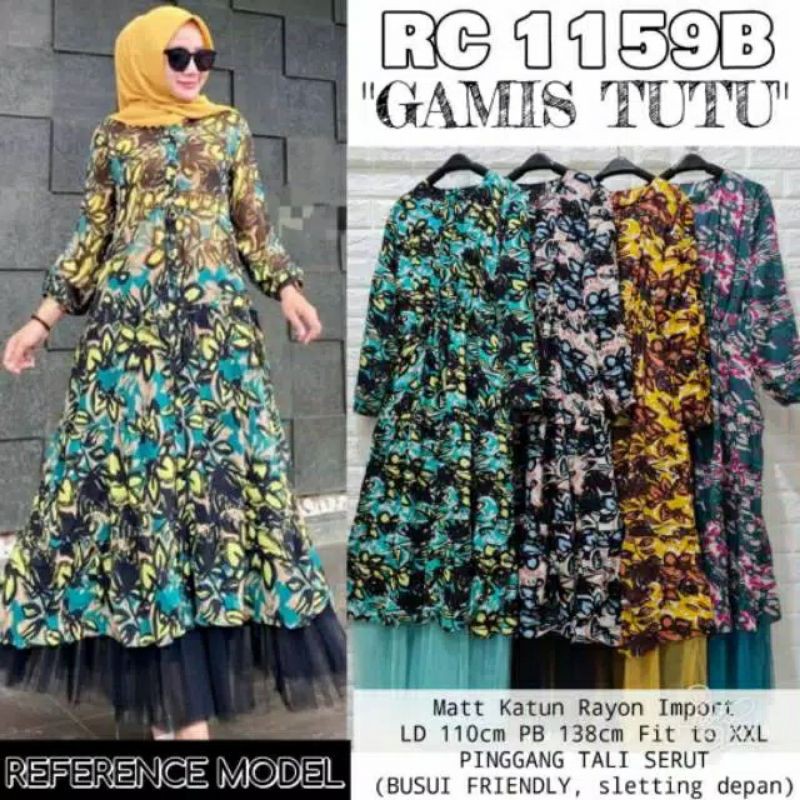GAMIS SENORITA 1159B TUTU / DRESS MUSLIM DAUN / GAMIS KODE 78