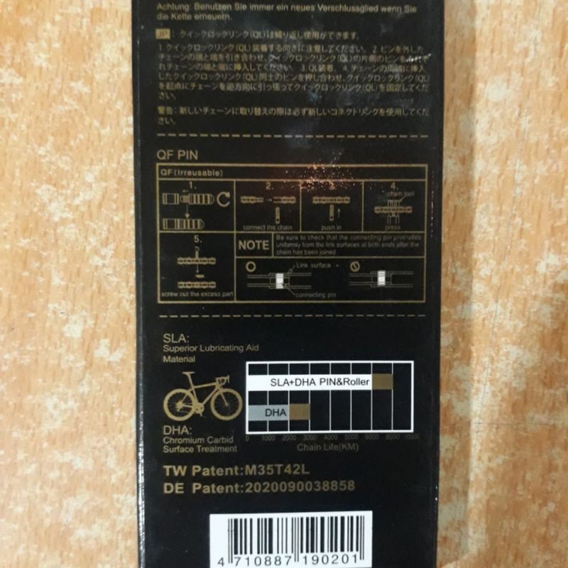 Rantai sepeda 9 Speed YBN SLA-901-TIG mtb lipat gold original