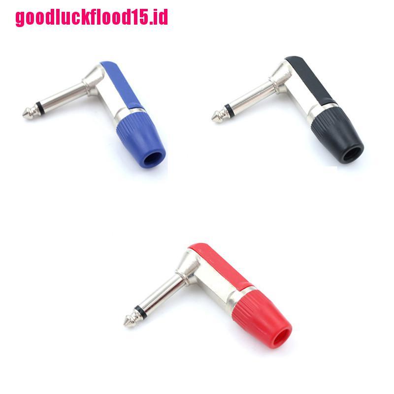 (LUCKID) Adapter Jack Mono Male 2 Pole 1 / 4 &quot;6.35mm Untuk Gitar