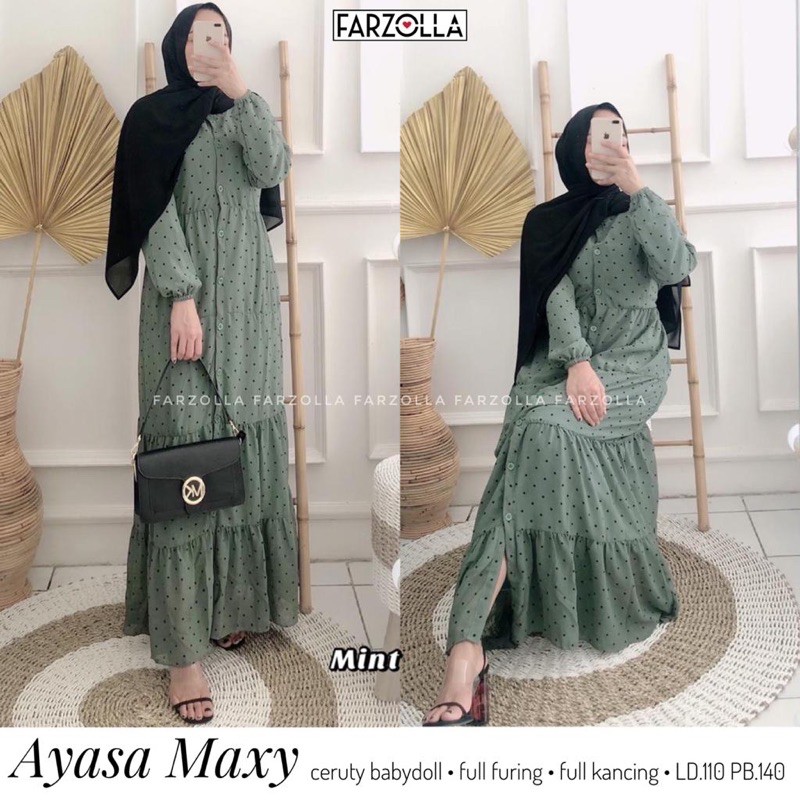 OK - RESTOCK AYASA MAXY BY FARZOLLA| GAMIS TERLARIS  FARZOLLA| GAMIS DRESS SET AYASA MAXY