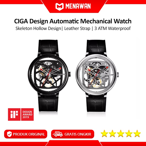 Xiaomi Ciga Design Automatic Mechanical Watch Skeleton Hollow Jam Pria Otomatis Original