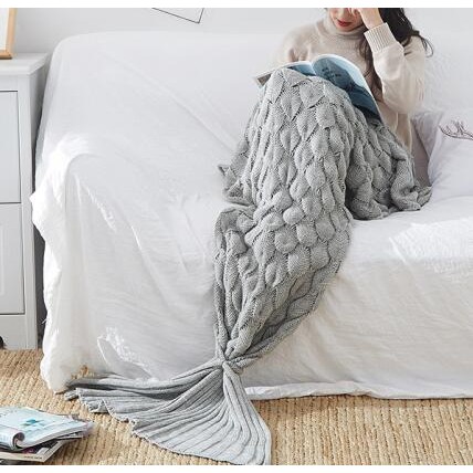 BIG SALE [IMPORT] Colorful Handmade Rajutan Mermaid Tail Selimut Dewasa/Anak/Bayi Mermaid Selimut