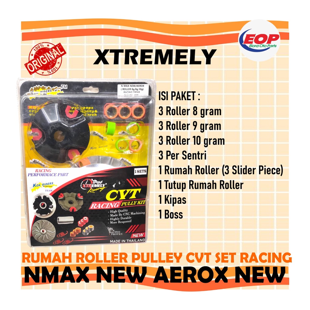 PULLEY SET ROLLER PER SENTRI NMAX NEW AEROX NEW XTR XTREMELY RACING 100% ORI