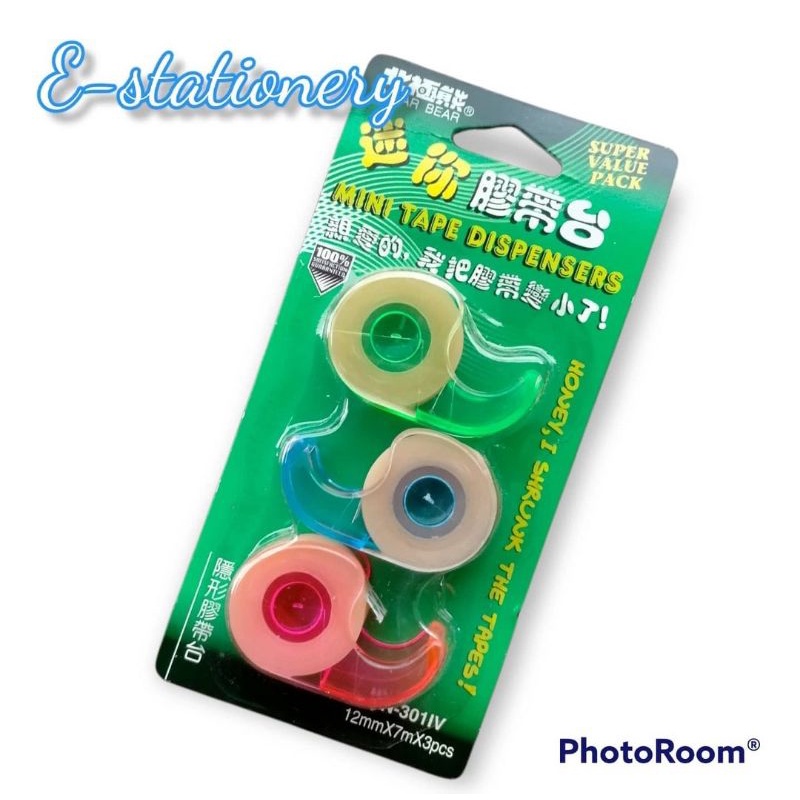 mini tape dispenser 3 piece dispenser selotip mini selotip anak isolasi kecil