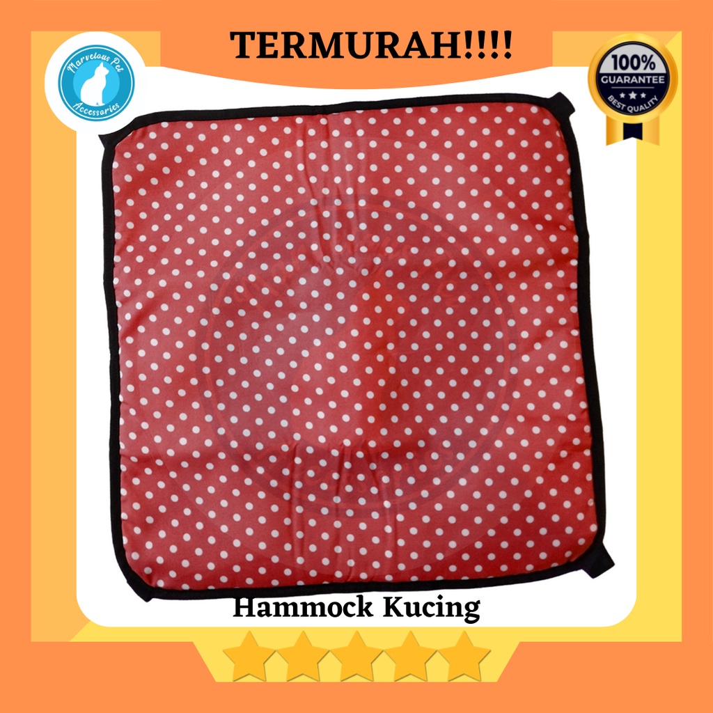 Tempat tidur Ayunan kucing gantung / cat hammock / ayunan kandang kucing-Polkadot Cherry