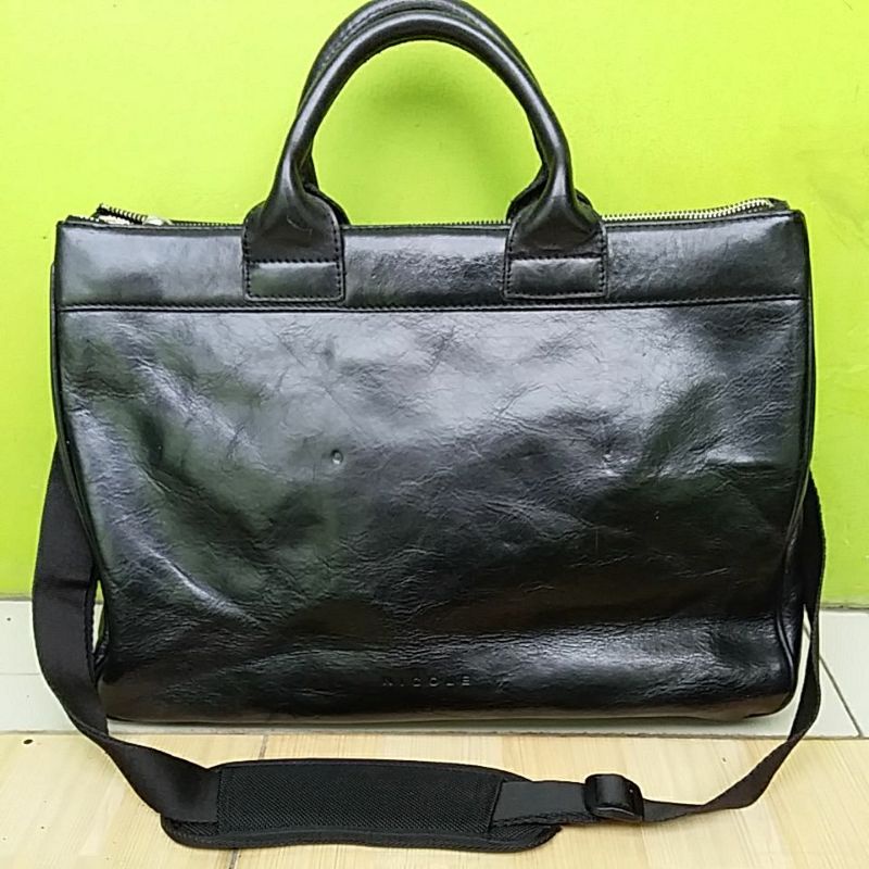 (nego) Tas laptop kulit asli brand Nicole ST Gilles