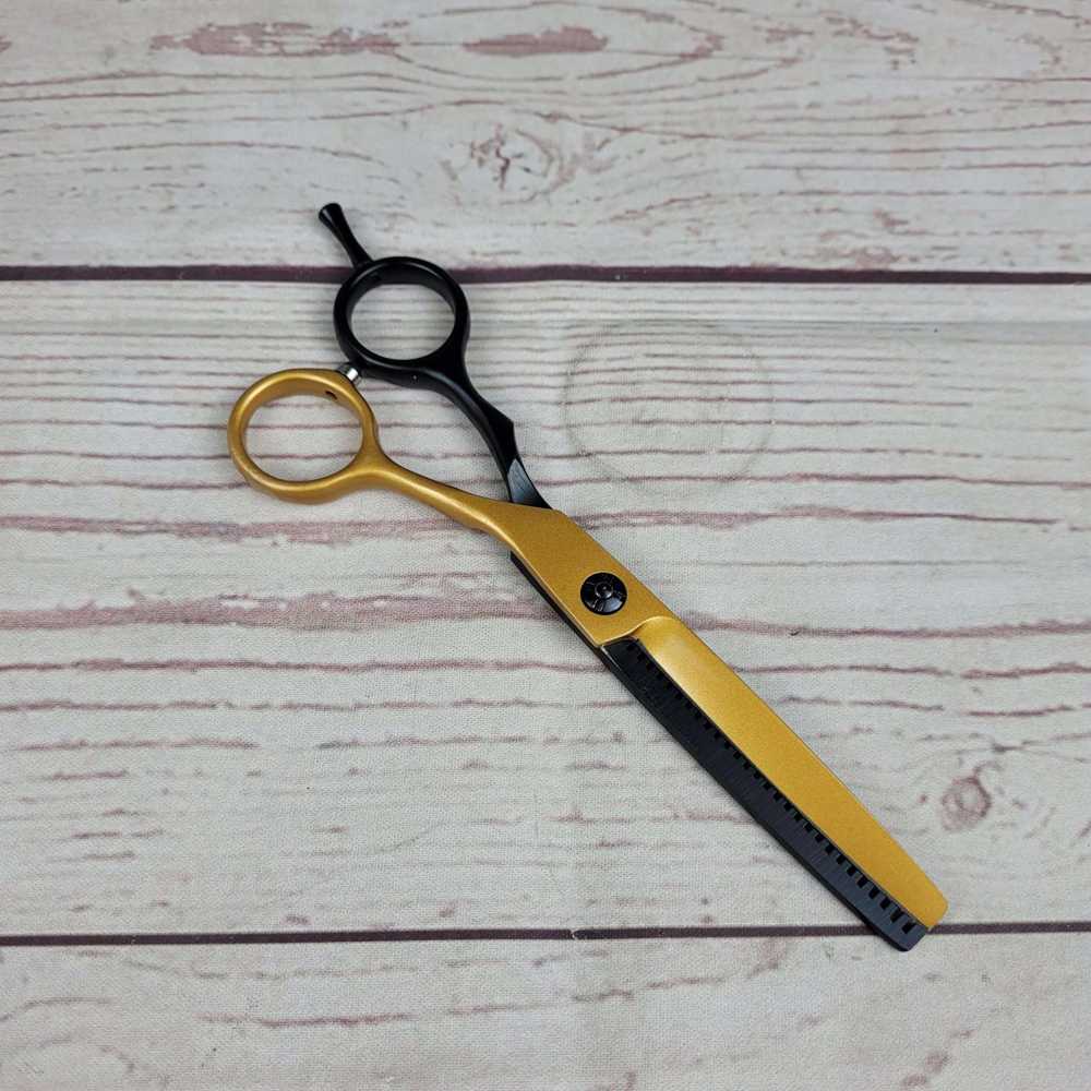 MrTiger Gunting Rambut Professional Barber Hairdressing Scissors Thinning 5.5 Inch - 440C - Black Gold