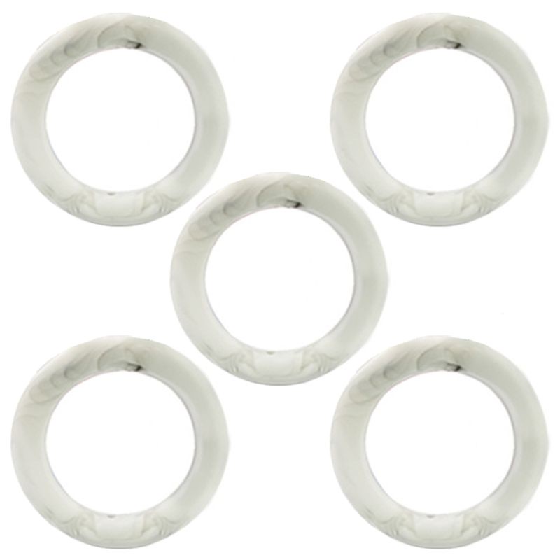 Mary 5Pcs / Pak Mainan Teether Bayi DIY Bentuk Cincin Bahan Silikon 65mm