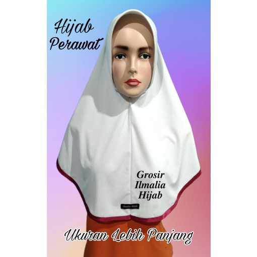 Jilbab Perawat Hijab Bidan Kerudung Suster Bergo Instan Krudung Putih List Akper Akbid Dinkes Jersey