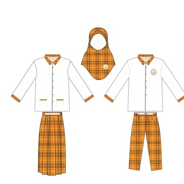 SETELAN  SERAGAM SEKOLAH SDIT PANJANG CEWEK - COWOK Baju Panjang Rok/Celana Panjang Batik Kotak Kota