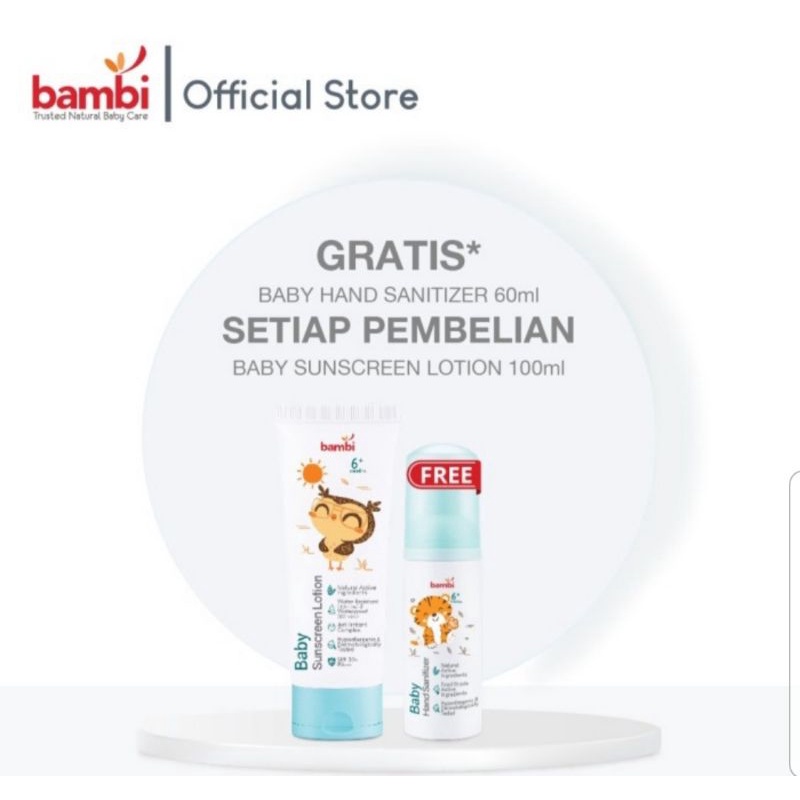 Bambi Baby Sunscreen + Free Gift Hand Sanitizer 100 ml