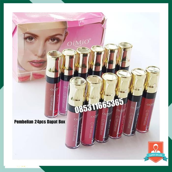 [12PCS] LIPCREAM & LIPTINT OIMIO 2IN1 (3D TINT & WATER TINT) 38002