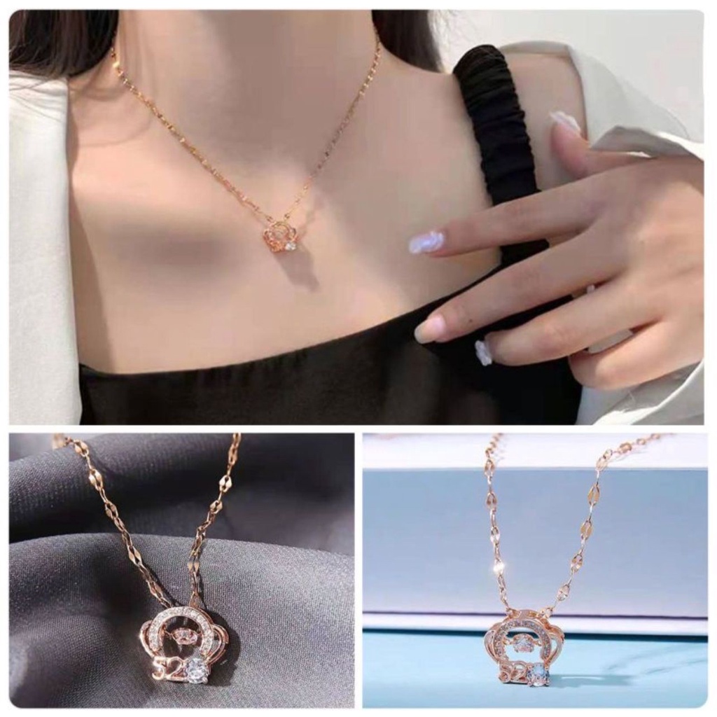 COD! kalung titanium liontin 520 dancing stone anti karat import