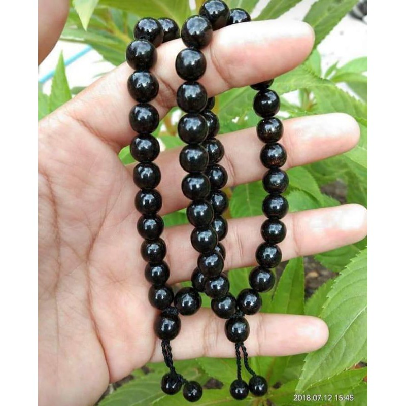 gelang tasbih akar bahar tali arus hitam/gelang tasbih akar bahar/gelang butir/gelang couple pria wa
