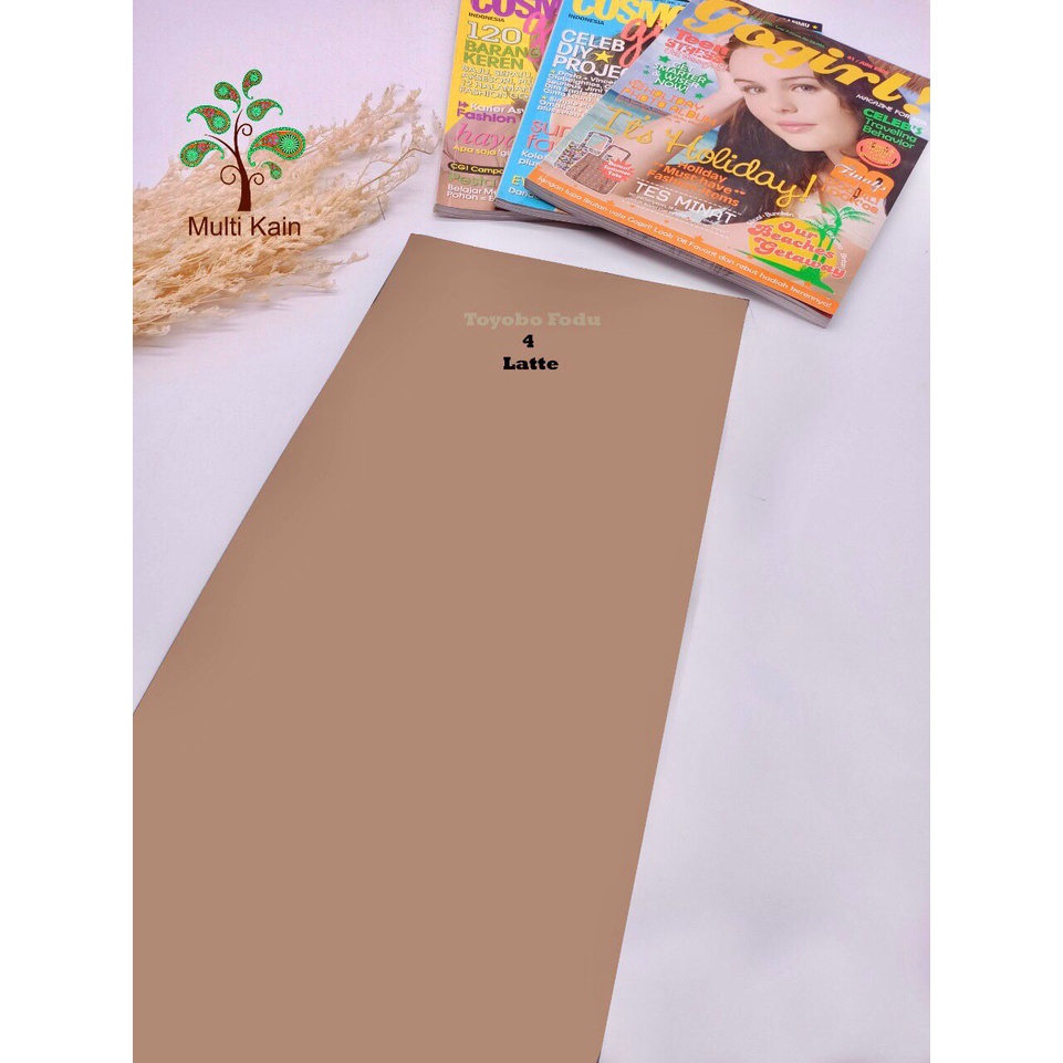 Bahan Multi kain katun cotton toyobo FODU (COPYRIGHT, TERDAFTAR) asli premium-FODU4 latte