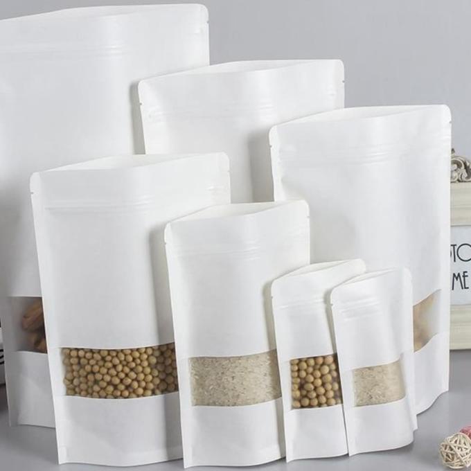 POUCH ZIPPER ZIPLOCK 12X20 WINDOW STAND UP 250gr ALUMUNIUM WHITE MATE