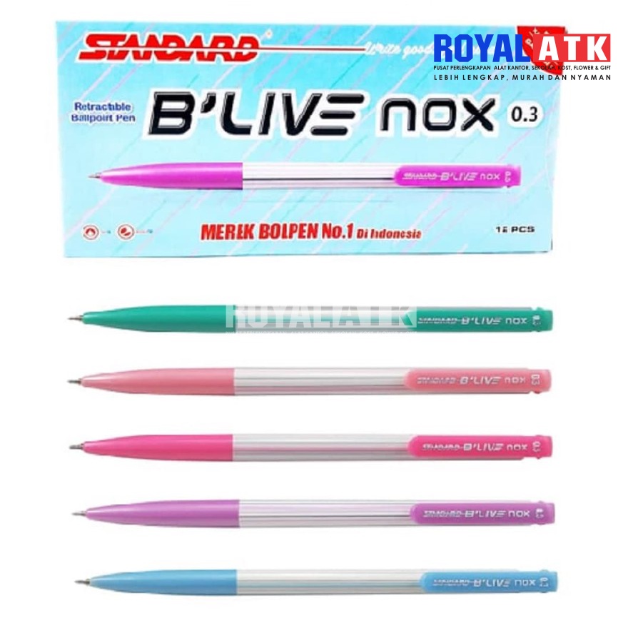 Pulpen Standard Pen Blive Nox Ballpoint B-Live Bolpen B Live Bolpoint