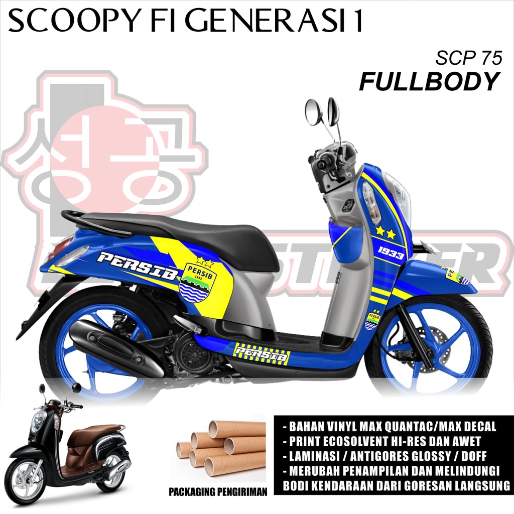 DECAL STICKER SCOOPY FI 2013 2014 2015 2016 PERSIB FULLBODY  SCP 75