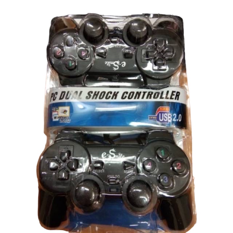 STICK PC GAME PAD MURAH DOBBLE STICK BLACK ESMILE  GAMEPAD DOBLE PC