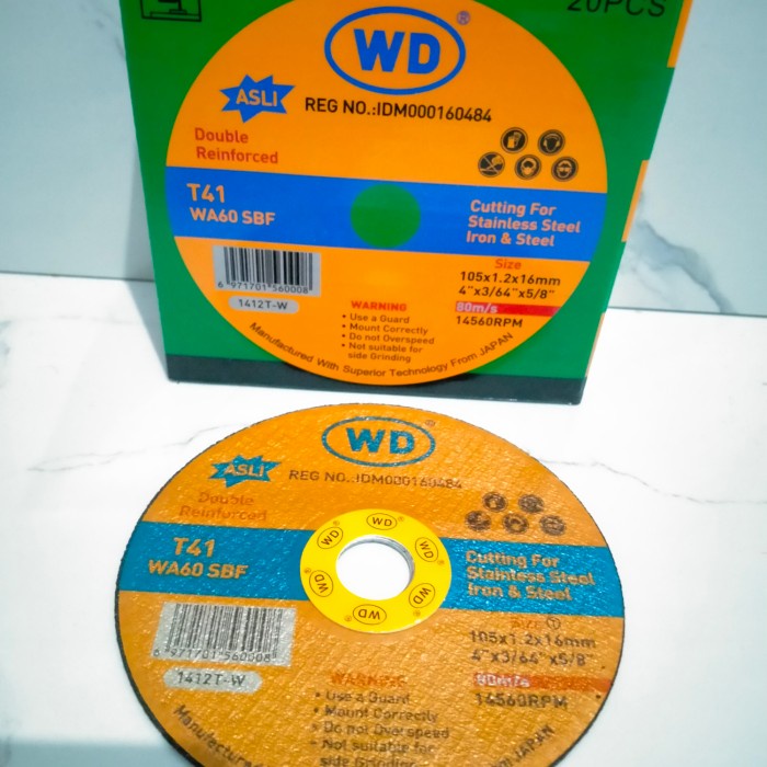 wd potong besi stenlis per box 20pcs Gerinda potong wd