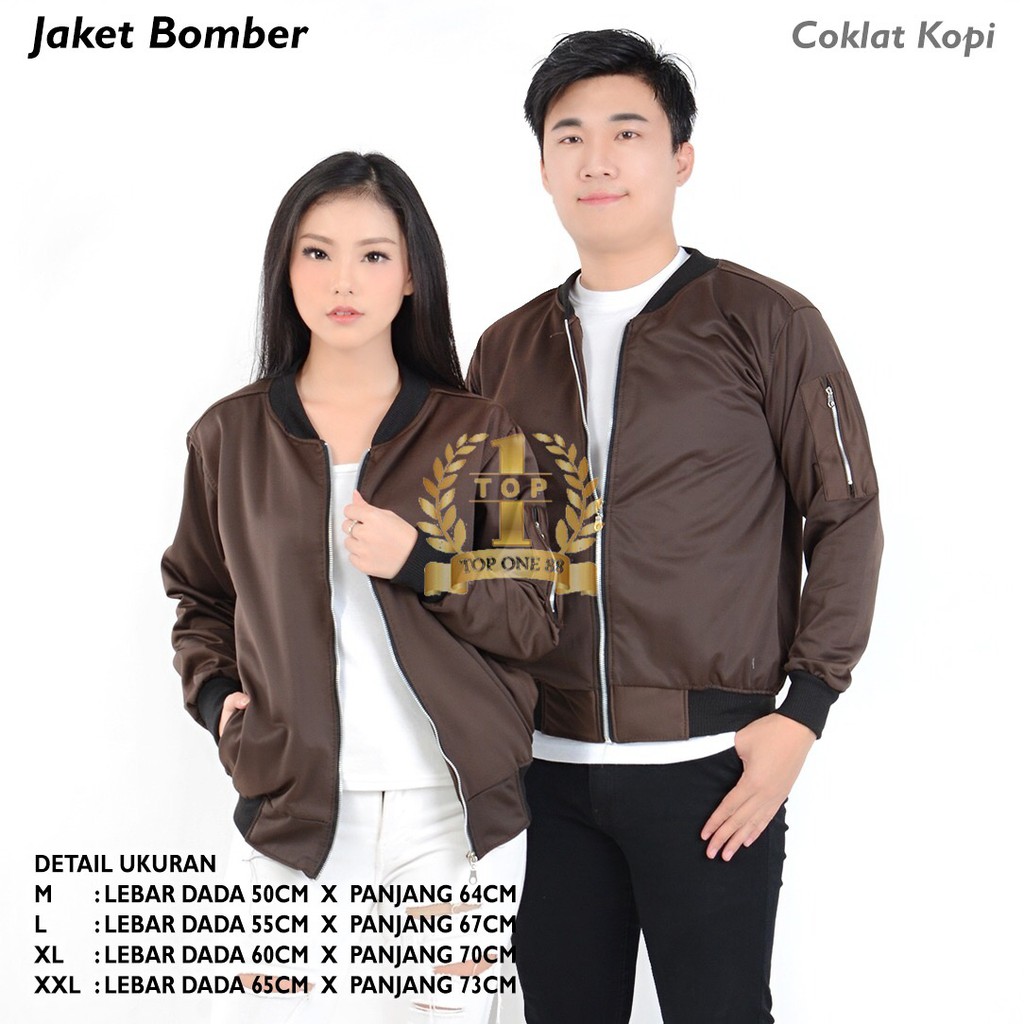  Jaket Bomber Unisex Coklat Tua Shopee Indonesia