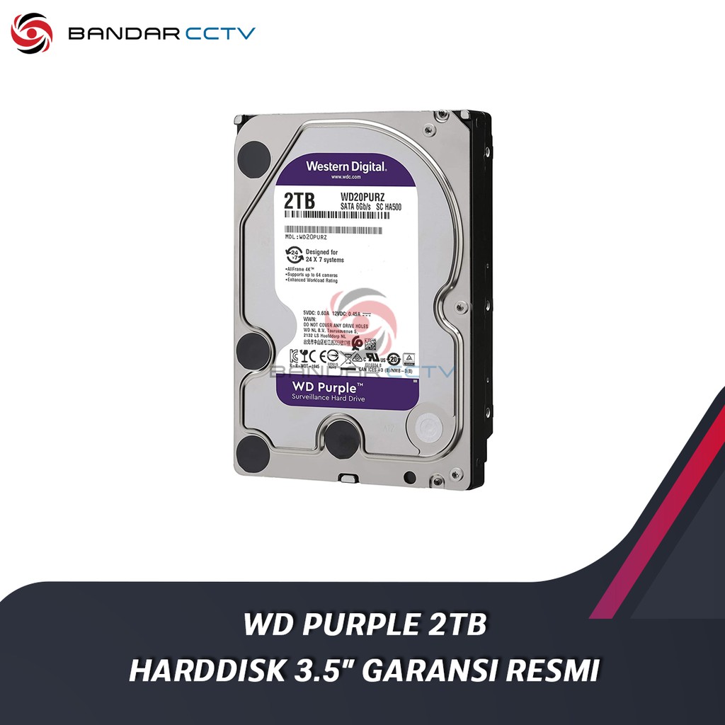 WD Purple 2TB Harddisk Internal 3.5 Inch Garansi Resmi 3 Tahun