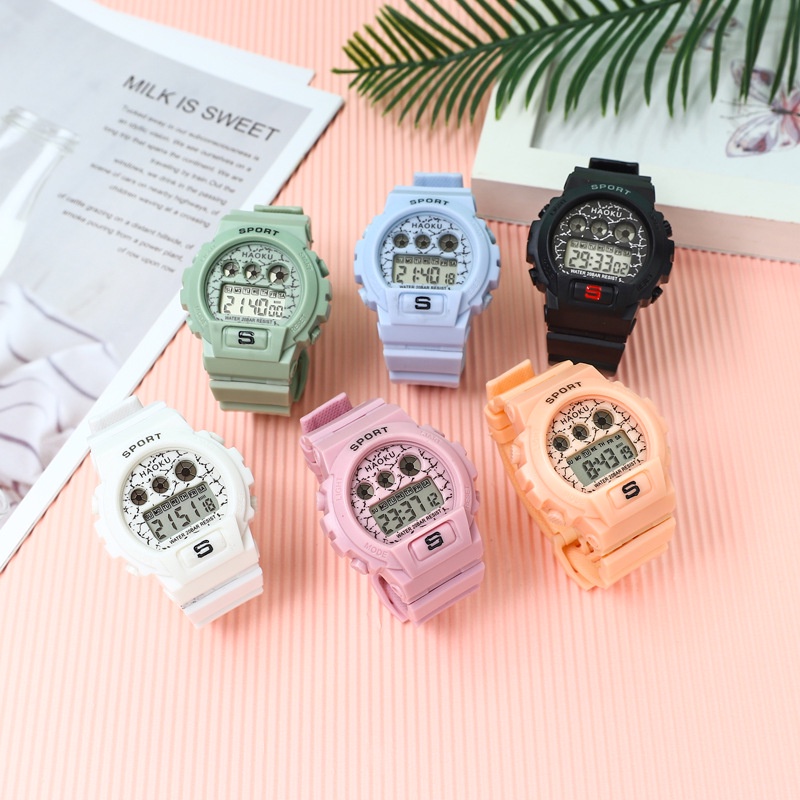 COD✅ Jam Tangan Digital Wanita Pria Sport Rubber Fashion impor murah grosir jam karet Watch LED    S1173