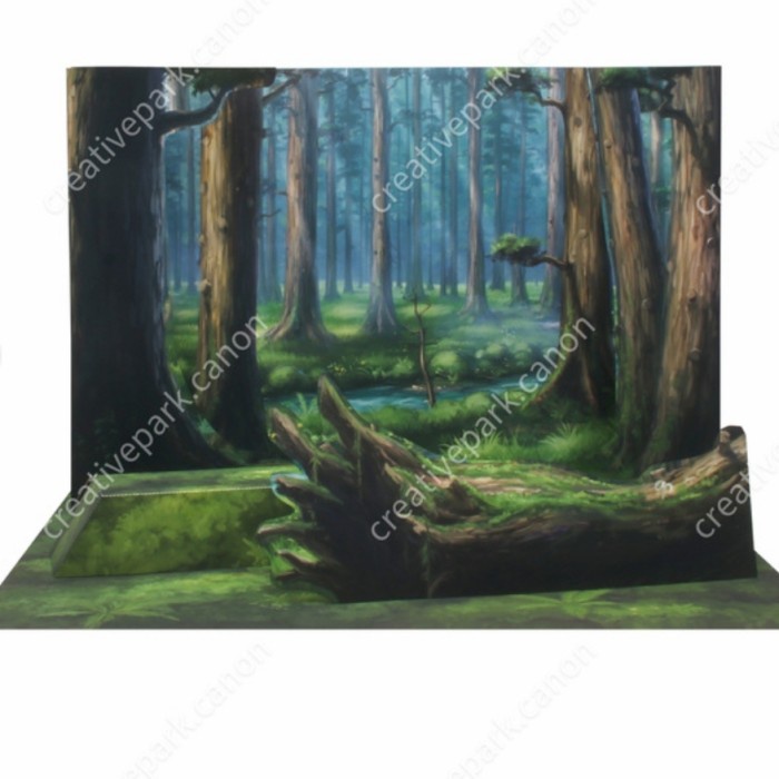 Kerajinan Papercraft DIY Diorama hutan
