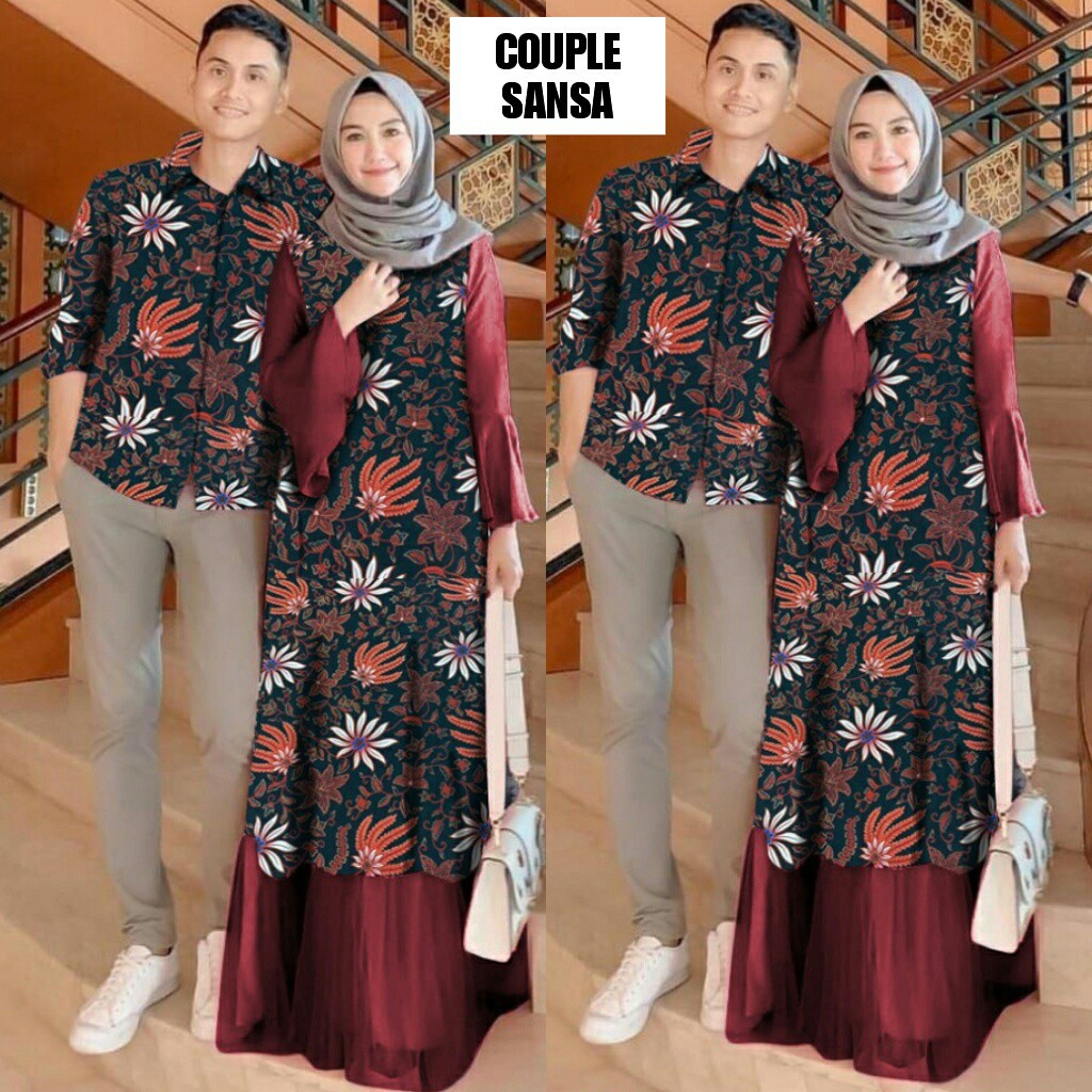 Baju Hamil Muslim Shopee / Baju Muslim Keluarga / Couple Family Dapat 4