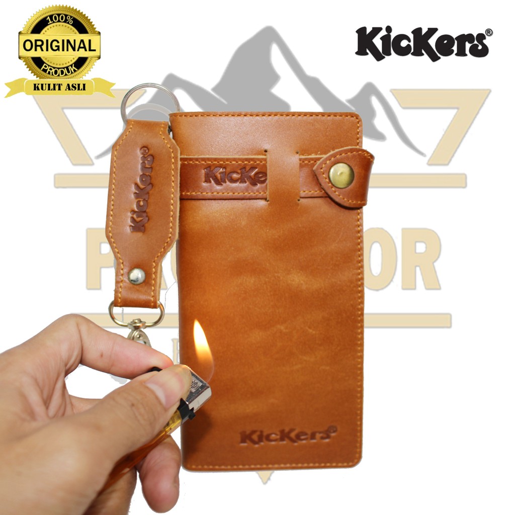 dompet panjang full kulit asli 100% kulit sapi dompet kancing pria KICKERS