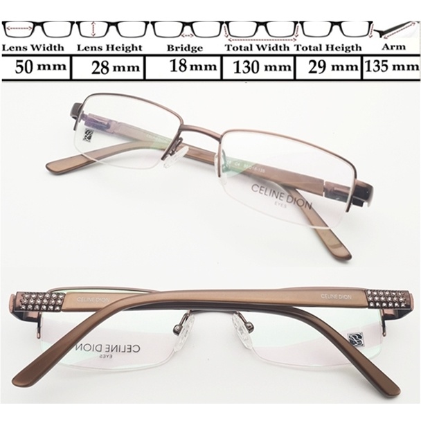 frame kacamata minus half frame premium
