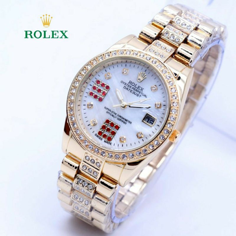 Jam Tangan Rolex 69 Datejus Ring Diamond Super Mewah - Jam Tangan Wanita Rolex - Rolex Gold