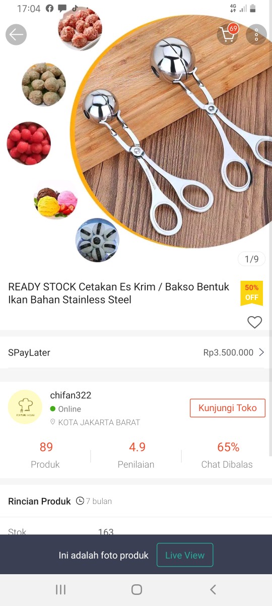 Mic Cetakan Es Krim / Bakso Bentuk Ikan Bahan Stainless Steel