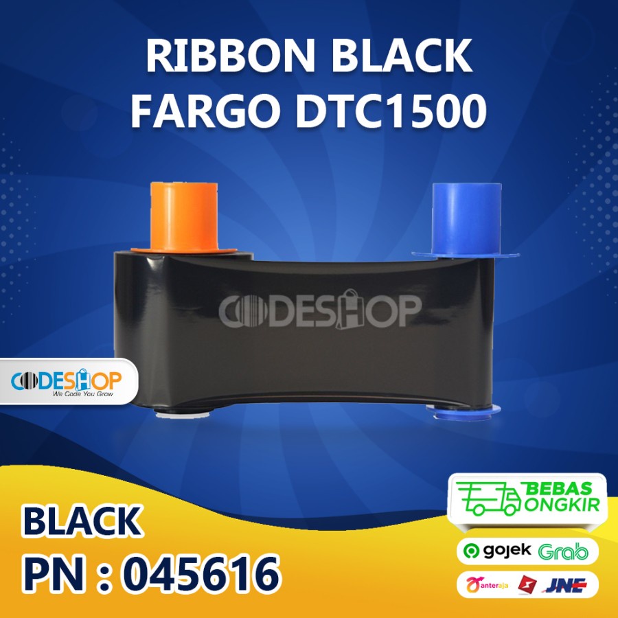 Ribbon FARGO DTC1500 BLACK Tinta Printer ID Card DTC-1500 (PN:045616)