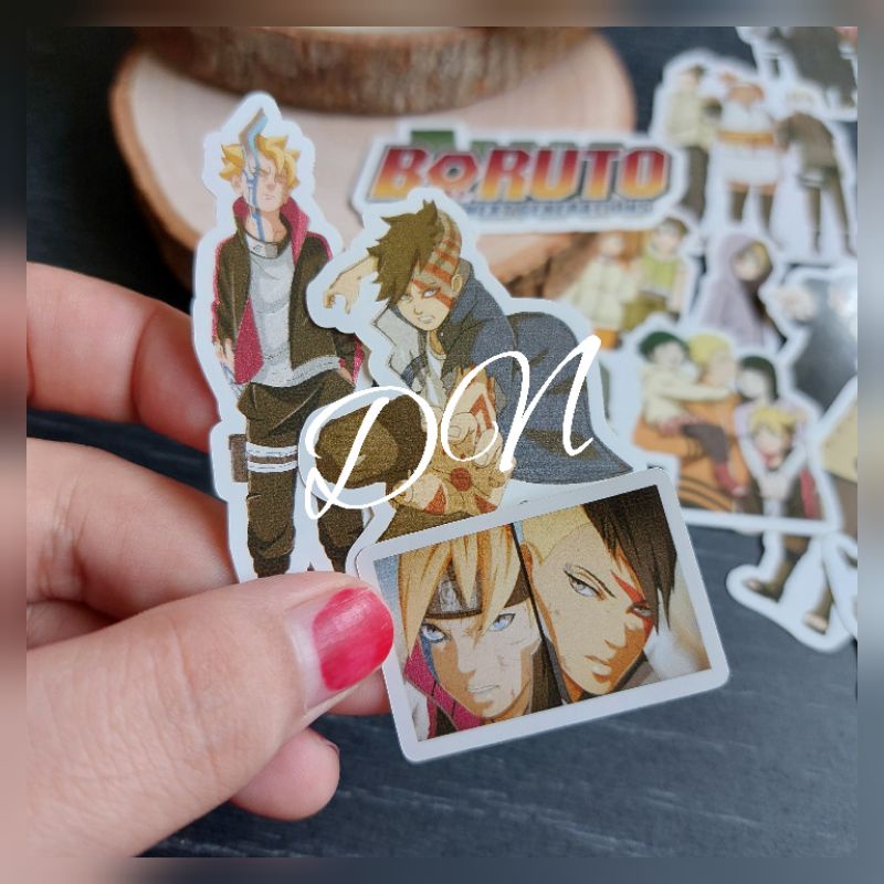 

isi 15 pcs stiker kertas anime boruto sticker glossy karakter naruto next generation boruto