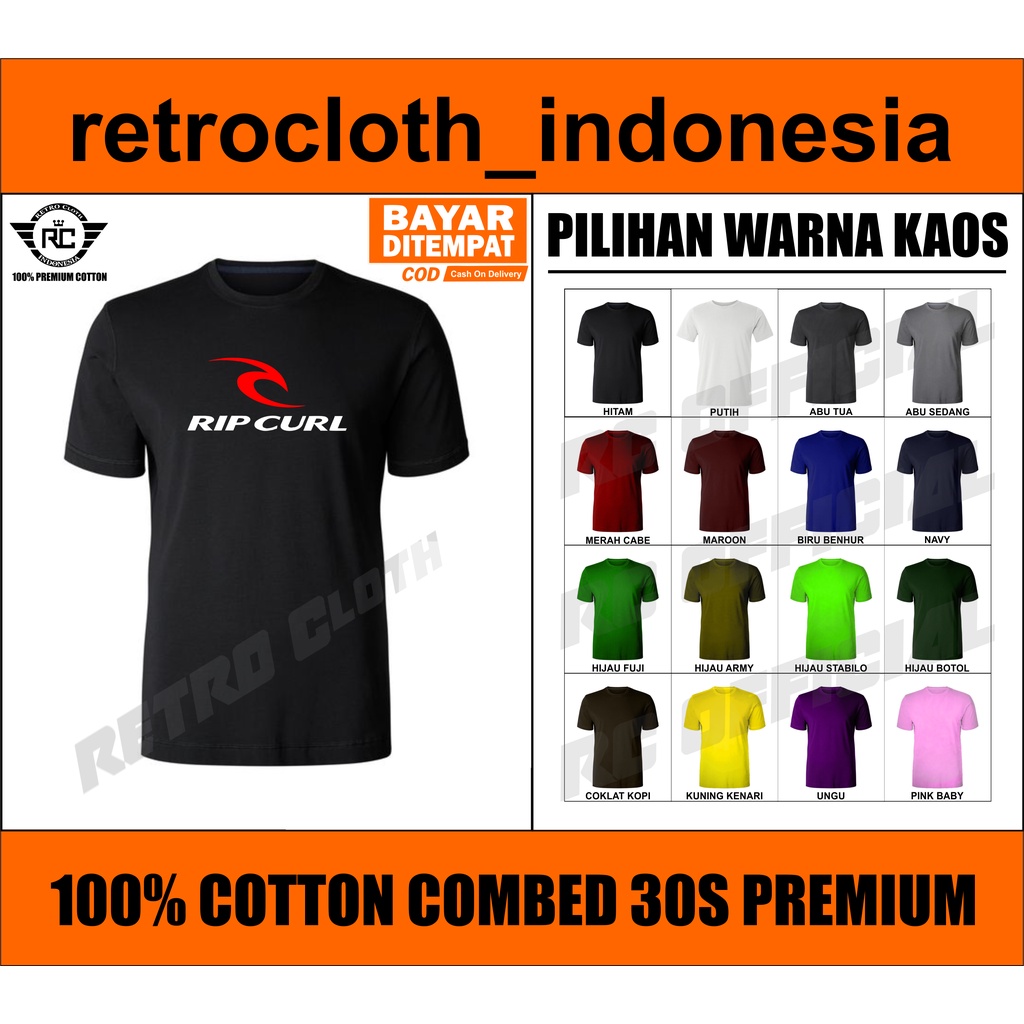 Kaos Tshirt Baju RIPCURL / 4 / Kaos Tshirt Baju Pria / Kaos Tshirt Baju Wanita / Kaos Tshirt Baju Co
