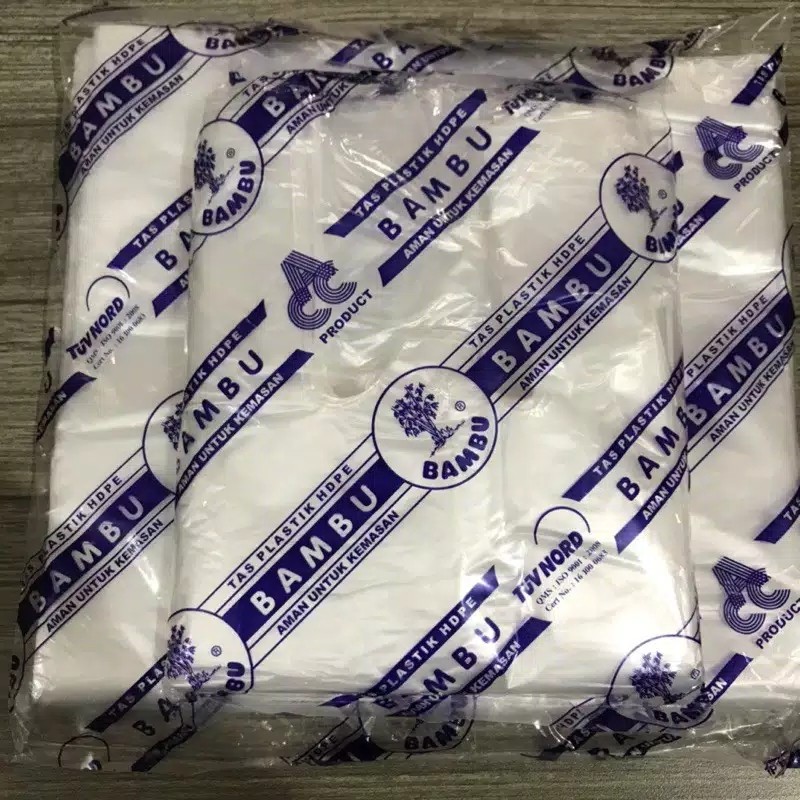 Kantong Kresek Plastik Murni Hdpe Transparan Ukuran15 Dan 24 Bening Tanggung Bambu Ekonomis Hemat