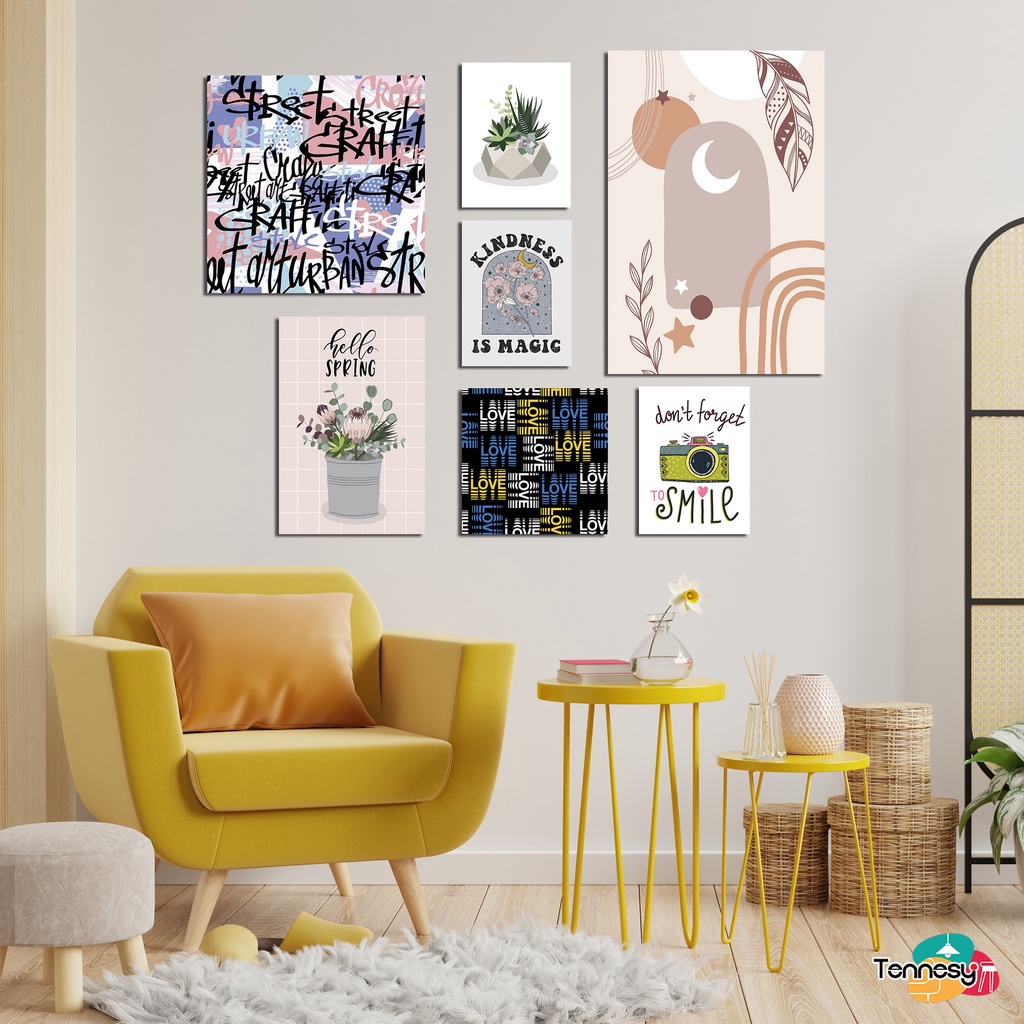 HIASAN DINDING KOLEKSI SET MINIMALIS WALL DECOR DEKORASI DINDING RUANG TAMU KAMAR TIDUR RUMAH