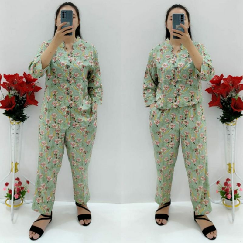 CNC - Stelan Wanita Celana Panjang CP Tangan 7/8 Model 003 Rayon Standar Dan Jumbo