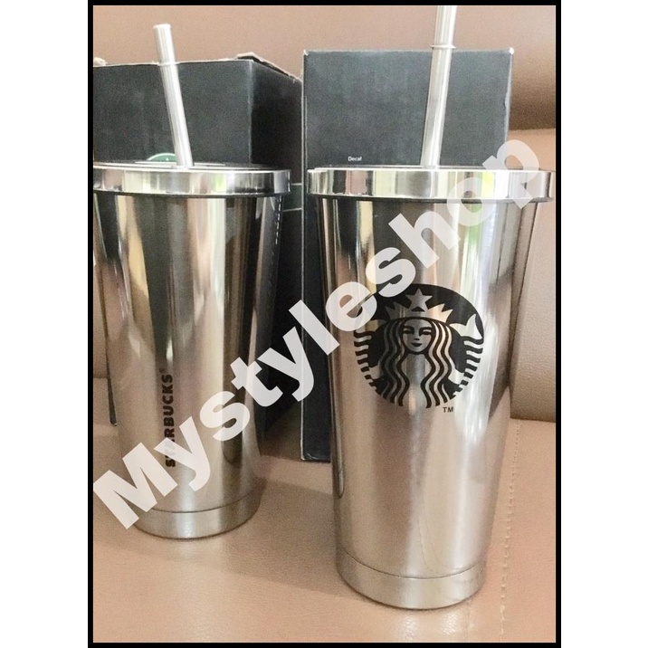 Mug Gelas - Starbucks Tumbler Gelas Silver Original 1 Pcs