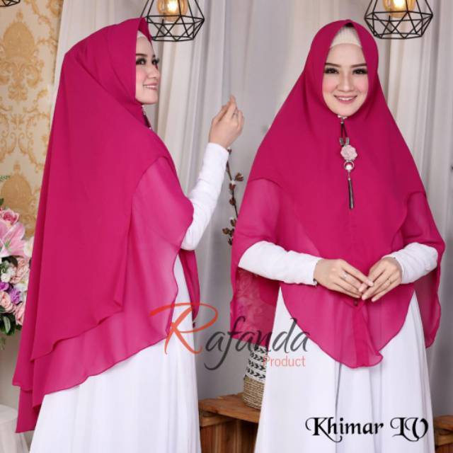 Khimar ceruty 2 layer  LV Khadijah syar'i