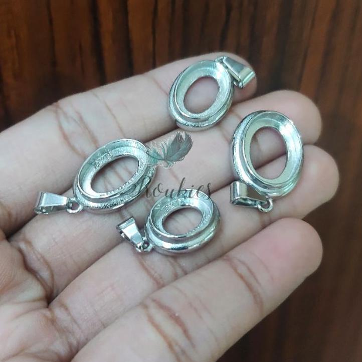 Paling Disukai.. Ikatan/ Emban Liontin Titanium Tanam Warna Silver