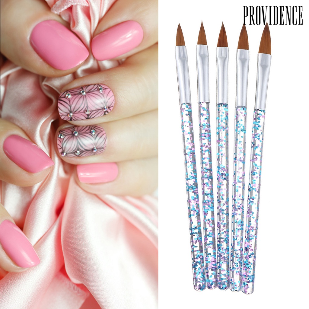 Providence 5Pcs/Set Nail Art Liner Soft Fur Nail Painting Acrylic Painting Brush Pen Tools for Beauty