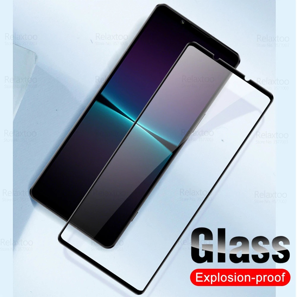 Pelindung Layar Tempered Glass 2 in 1 Anti Gores / Sidik Jari + 9H Untuk Sony Xperia 1 IV