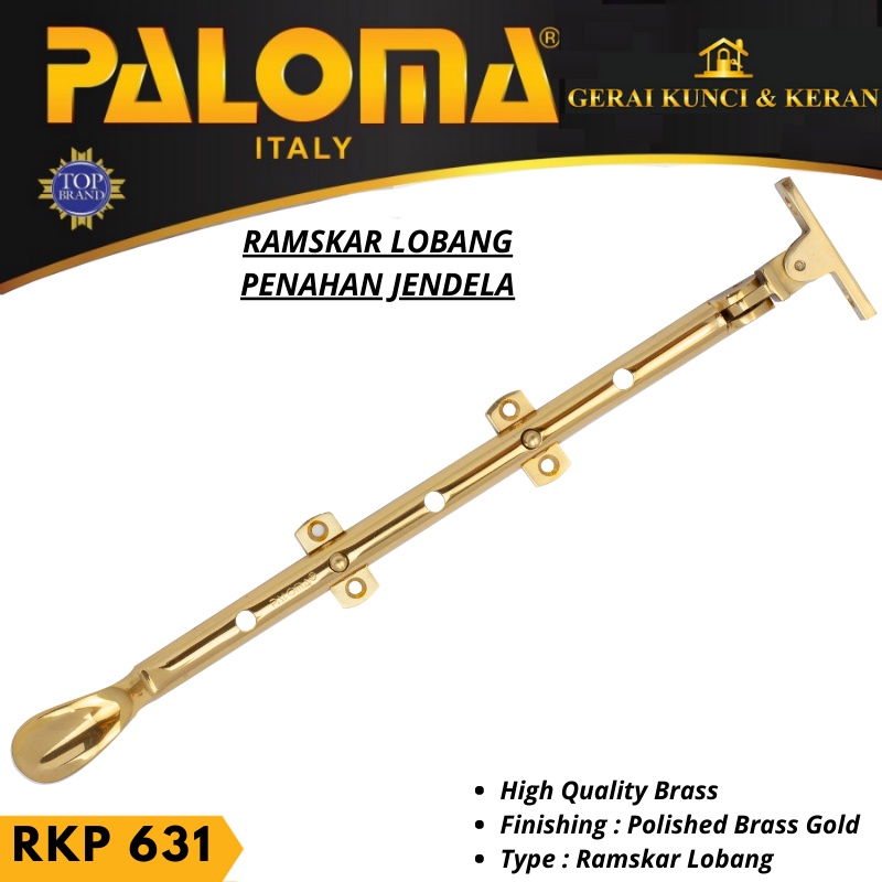 RAMKSAR PALOMA RKP 631 LAMSKAR LOBANG PENAHAN BUKAAN JENDELA BRASS GOLD