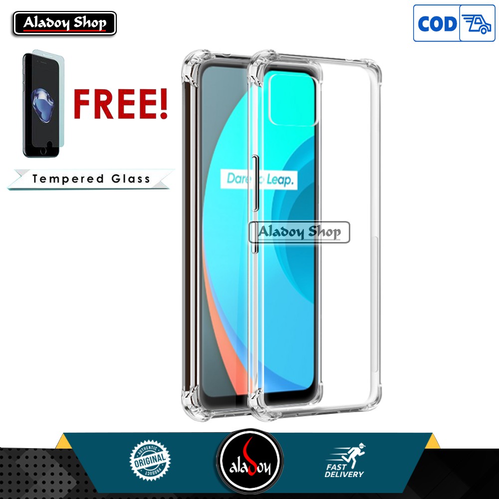 PROMO Case Free Tempered Glass Clear Realme C11 Anticrack Shockproof Premium Softcase