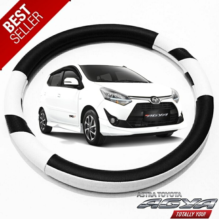 Cover Stir Mobil Agya Sarung Stir Setir Toyota Agya Pelindung Steer Mobil Toyota AGYA Putih