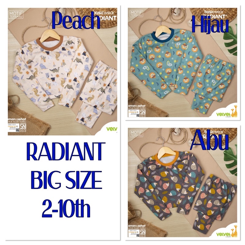 Piyama Dreamwear Big size Velvet junior Size 2-3-4-5-6-7-8-9-10th