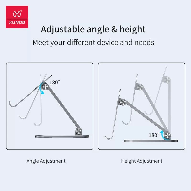 XUNDD iPad Pro Standing Aluminium Stand IPAD Size Foldable Adjustable