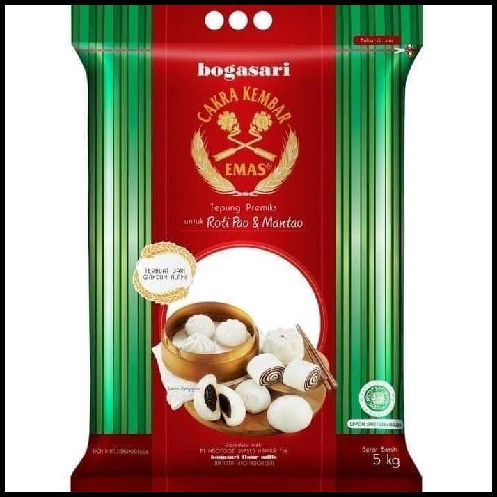 

Tepung Cakra Kembar Emas Oriental Dan Pao Bogasari 5Kg